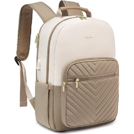 LOVEVOOK Рюкзак для ноутбука, жіночий, 17 дюймів, шкільний, для підлітків, водонепроникний, з USB-портом, для подорожей, університету, бізнесу, бежевий хакі
