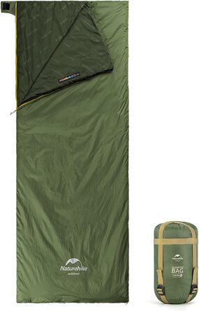 Спальний мішок Naturehike Ultraleicht: ультралегкий, 3-сезонний, 190x75/205x85 см, 680/760 г, для походів, кемпінгу, рюкзаків, 15°C, зелений XL