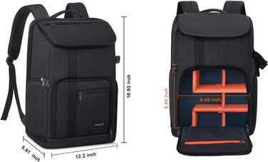 MOSISO Рюкзак для камери 17.3 дюйма, DSLR/SLR/Беззеркальна камера, з відділенням для ноутбука, тримачем для штатива та дощовиком. Сумісний з Canon/Nikon/Fuji. Колір: блакитний (Space Grey)