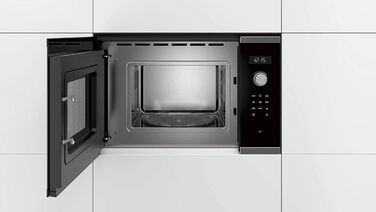 Вбудована мікрохвильова піч Bosch BFL524MS0 Serie 6, 38x60 см, 800 Вт, LED-дисплей, нержавіюча сталь