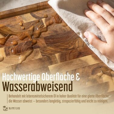 Дерев'яний обробний дошка Hackblock Classic з акації, 45 x 30 см, з канавкою для соку, преміум-якість