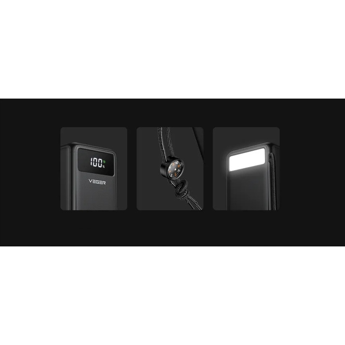 Потужний павербанк Veger Tank Lite (W5001) 50000 mAh, PD QC3.0 5A 22.5W, чорний