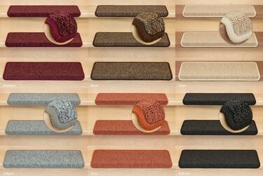 Kettelservice-Metzker Step Mats Monza Rectangular - various set variations & colors - Brown, 14 pieces