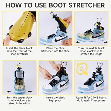 Exshoiu Boot Trees, Boot Shapers for Men and Women, Boot Stretcher, Boot Formers for Adjustable Width and Length, Adjustable Boot Shapers