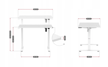 Електричний стіл для роботи 100 см Huzaro Hero 7.9 White з плавним регулюванням висоти