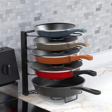Організатор для каструль SimpleHouseware з 5 відділеннями, регульована висота, чорний