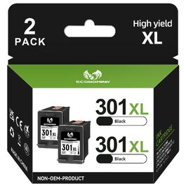 Картриджі Economink 301XL чорні сумісні для принтерів HP DeskJet 3050, 1050, 2544, Envy 4500, 4504, OfficeJet 2620, 4630, 4632, 4634 (комплект 2 шт.)