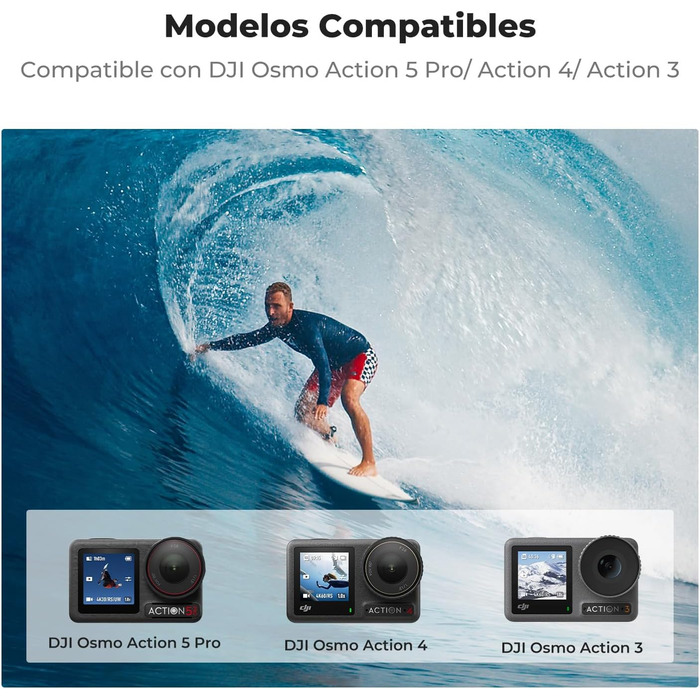 Акумулятор K&F Concept OSMO Action 5 2100mAh + Зарядний пристрій 3-слотовий + Експрес-кейс для карт, сумісний з DJI OSMO Action 5 Pro, Action 4, Action 3 та Osmo 360