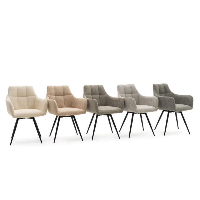 Оббивне обертове стілець для вітальні та їдальні Lugano, шеніл