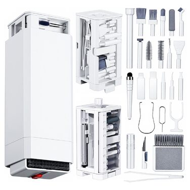 Набір для чищення електронних пристроїв Profi 32 елементи: навушники, ноутбук, клавіатура, монітор, телефон. З міні-інструментами, мікрофіброю та екіпежем