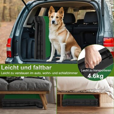 Рампа для собак UISEBRT, авторампа в багажник, 156 x 40 см, до 90 кг, зелена