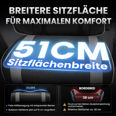 Геймерське крісло Gaming Stuhl з підставкою для ніг, регульованою спинкою та підтримкою попереку, до 200 кг (Сірий, великий розмір)