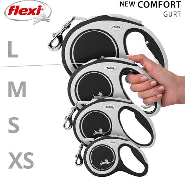 Flexi Comfort L рулетка для собак до 50 кг, 8 м, чорна