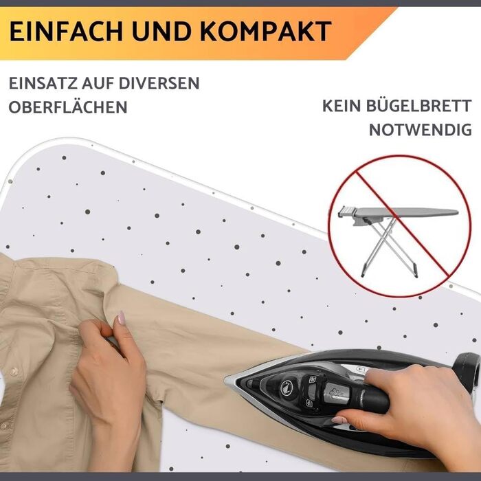Чохол для прасувальної дошки 120x40 см - бавовна 100% - підходить для прасування з парою - екстра товста підкладка + фіксатор та натягувач - (світло-блакитний / у горошок, прасувальний килимок)
