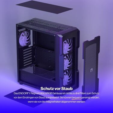 Корпус для ПК Endorfy Regnum 400 Air ATX, загартоване скло, 4x120мм ARGB вентилятори