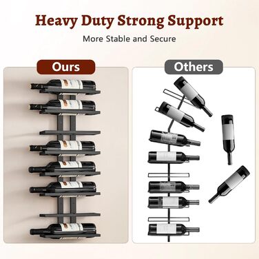 Настінна вітрина для вина FAVOOOSTY з 8 ярусами, металева, чорна (2 шт.)