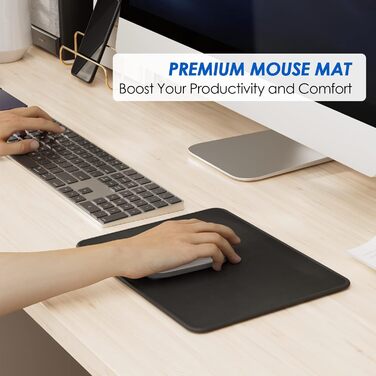 KTRIO Комплект килимків для миші 3 шт. (275x215 мм, чорний) з антиковзким покриттям та міцними краями для комп'ютера, ноутбука та ПК