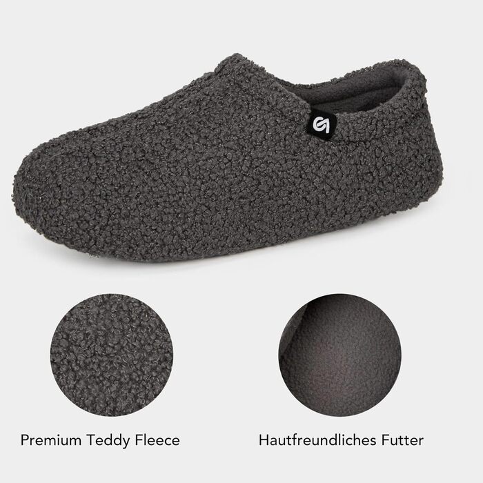 В'язані домашні тапочки VeraCosy з піною-пам'яттю та флісовою підкладкою (36/37 EU, Темно-сірий)