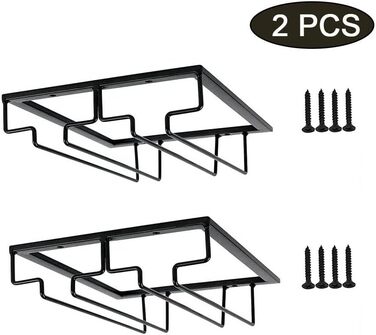 Тримач для келихів вина DDGG (2 шт.) - Настінна підставка для келихів, барна полиця, для дому, ресторану