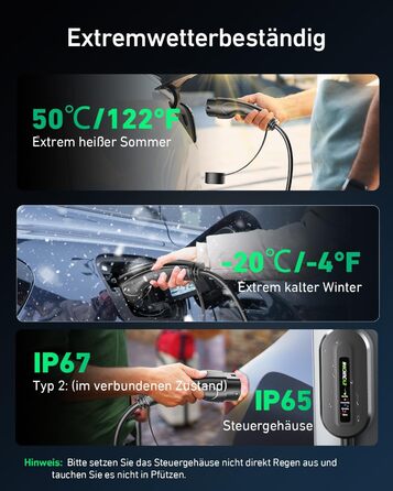 Кабель для зарядки електромобіля Evjuicion Typ 2 Schuko, 3.68kW, 6м, 16A, з індикатором, IP67, для ID.3/4, X1, 5ER, Model Y/3 та інших електромобілів