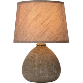 Настільна лампа LUCIDE RAMZI, Ø 18 см, 1xE14, коричнева