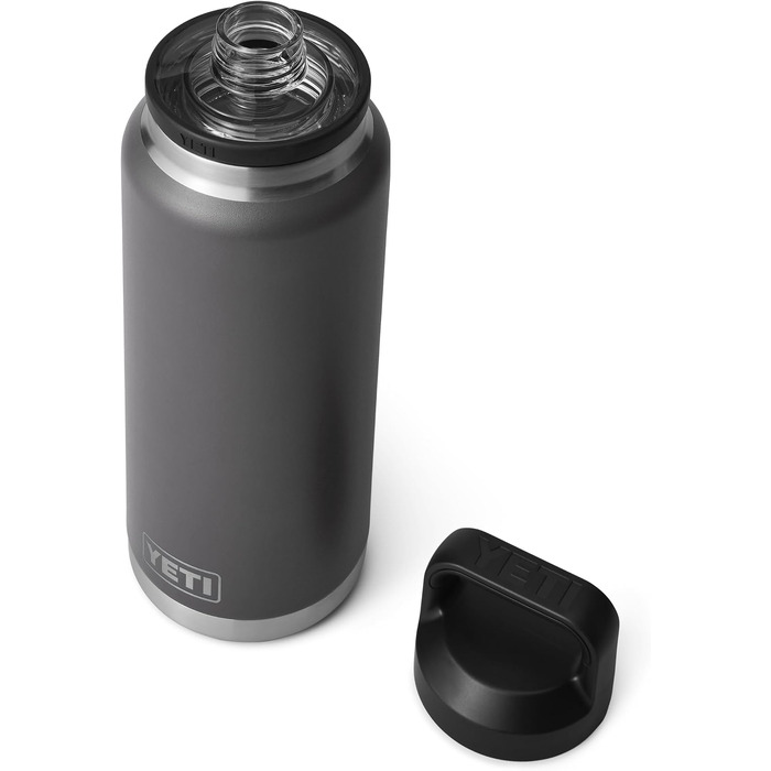Термос-пляшка YETI Rambler 1 л, вакуумна ізоляція, нержавіюча сталь, герметична кришка з носиком, колір Антрацит