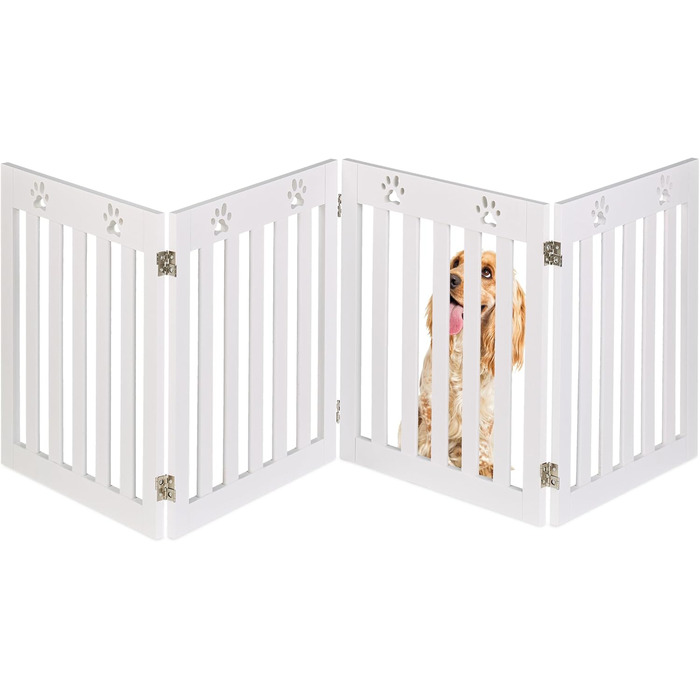 Захисне ворота для собак Relaxdays, самостійно встановлюється, 60 x 204 см, MDF, складане, білий