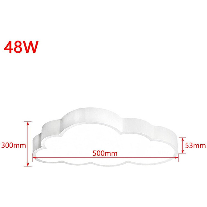 HENGMEI 48W LED Ceiling Light Dimmable with Remote Control, Ultra-Thin Creative Cloud Kids Lamp, Boys and Girls Bedroom Ceiling Light