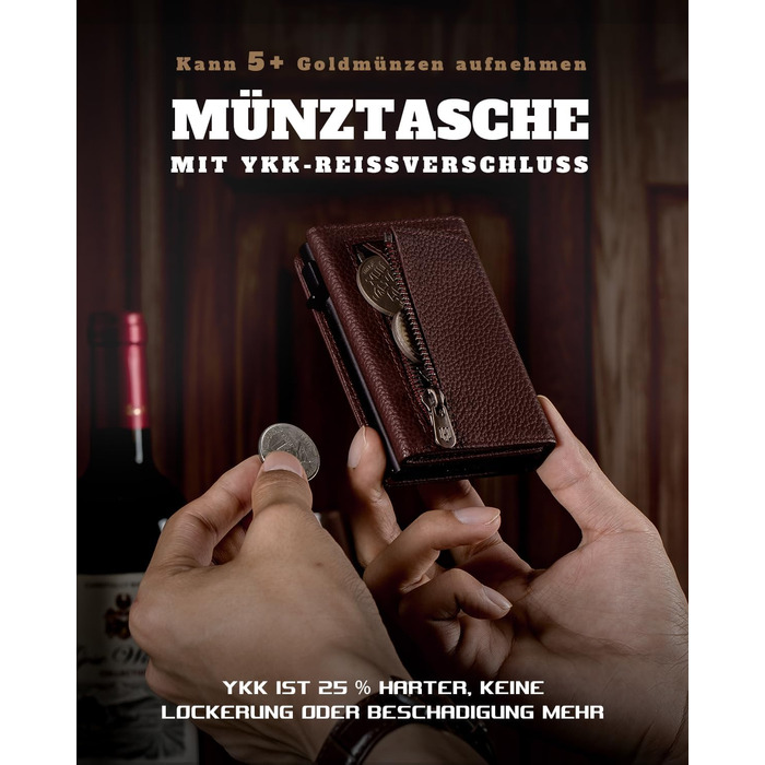 Чоловічий гаманець DODENSHA® MagSnap з RFID захистом та відділенням для AirTag, картхолдер, гаманець на 10+ карт, з відділенням для монет, фіолетовий (Lila-togo)