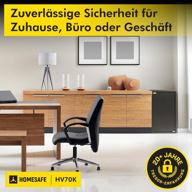 Сейф Homesafe HV15K з ключовим замком, металевий, Carbon Satin Чорний (70x40x36 см)
