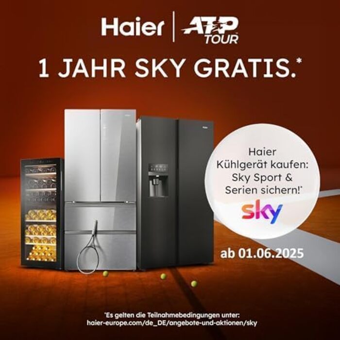 Haier 34 Bottle Wine Refrigerator - 2 Zone Wine Cooler with UV Glass Door, Wooden Shelves, Wi-Fi & Touch Display, Vibration-Free Storage
