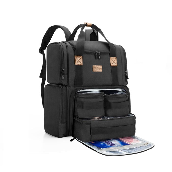 Косметичка-рюкзак BAFASO для жінок та дівчат, органайзер для макіяжу, чорна косметичка для подорожей