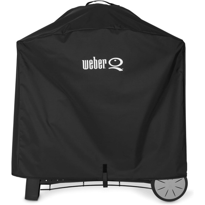Чохол для гриля Weber Premium Q1000/2000 на підставці або візку, водонепроникний, захист від УФ та вологи, з липучками, чорний