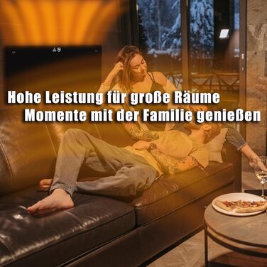 Конвектор DONYER POWER 2000W з склопанеллю, ультратонкий, настінний/підлоговий, чорний