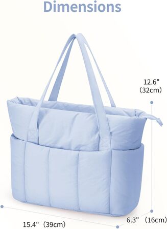 Сумка жіноча Narwey Shopper велика, легка - робоча сумка, сумка для навчання, сумка на плече, сумка-тоут з багатьма кишенями (Синя)