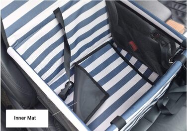 Автомобільний чохол на сидіння для собак та котів, дихаючий, водонепроникний, з безпечною шлейкою, блакитний у смужку