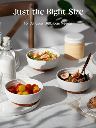 Набір мисок DOWAN для мюслі, супів та салатів, 6 шт, 680 мл (білий та коричневий)