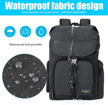 Сумка-рюкзак для камери Cwatcun: професійна, водонепроникна, для Canon, Nikon, Sony, Pentax, з відділенням для ноутбука 15.6