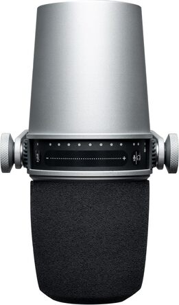 Мікрофон Shure MV7+ для подкастів, стрімінгу та запису - білий (срібний). USB/XLR, LED-сенсор, автоматичне регулювання рівня звуку, цифровий поп-фільтр