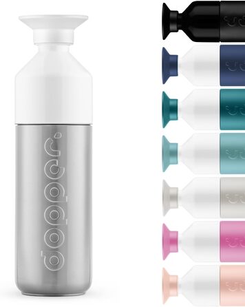 Dopper 580ml Insulated Stainless Steel Thermos Bottle - Leakproof, Keeps Drinks Cold for 24h/Hot for 9h - Silver