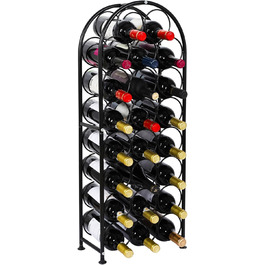 PAG Wine Rack Metal Freestanding Floor Bottle Rack, Decorative Bottle Holder Stand for Kitchen/Floor/Bar, (Black, 23 Bottle)