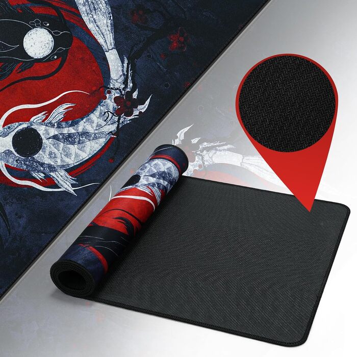 Килимок для миші EFISH Japanische Gaming XXL 800x300 мм, великий, з прошитими краями, водонепроникний, антиковзкий для ПК, MacBook, ноутбука. Підвищує точність та швидкість