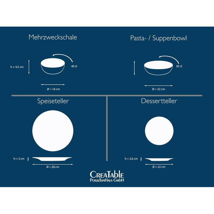 CreaTable Серія Uno: Набір посуду з 12 предметів для 4 осіб (Рожевий + Offwhite)