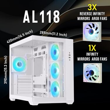 Корпус ПК BitFenix CETO Premium Edition Mid Tower White з підсвічуванням 4ARGB