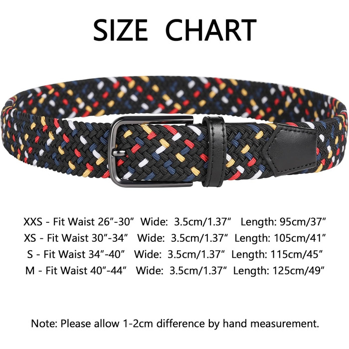 Еластичний пояс для гольфу для чоловіків та жінок, повсякденний, розтяжний, тканий, 3,5 см, білий/сірий, S-Fit, обхват талії 34'-40' (довжина: 45')