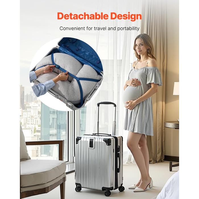 Подушка для вагітних VEVOR C-подібної форми, 133x63x21 см, знімний та пральний чохол, підтримка спини, живота, стегон та ніг