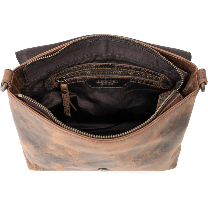 Сумка через плече Berliner Bags Catalina Vintage з натуральної шкіри (Earth) середнього розміру. Жіноча сумка-месенджер з магнітною застібкою