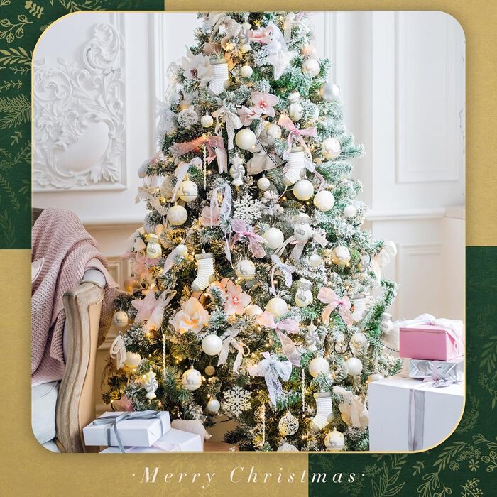 Набір ялинкових прикрас SOLEDI® 128 шт. Преміум якість, пластикові кулі білого кольору з зіркою на верхівку. Міцний та безпечний набір прикрас з петельками. Різнокольорові ялинкові кулі, багаторазовий декор для Різдва.