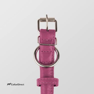 Стильний шкіряний нашийник для собак CollarDirect: м'який, з обмоткою, ручної роботи, для цуценят та дорослих собак, різних розмірів та кольорів (рожевий, червоний, фіолетовий, блакитний) (рожевий, 15-18 см)