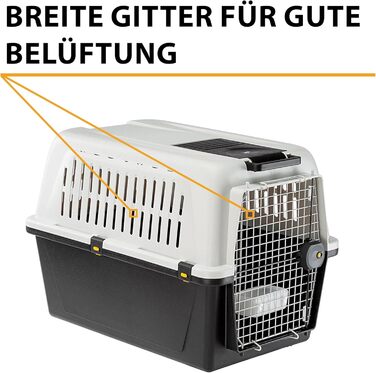 Переноска для собак Ferplast ATLAS 50, сіра, середніх порід, 55,5 x 81 x 59,5 см